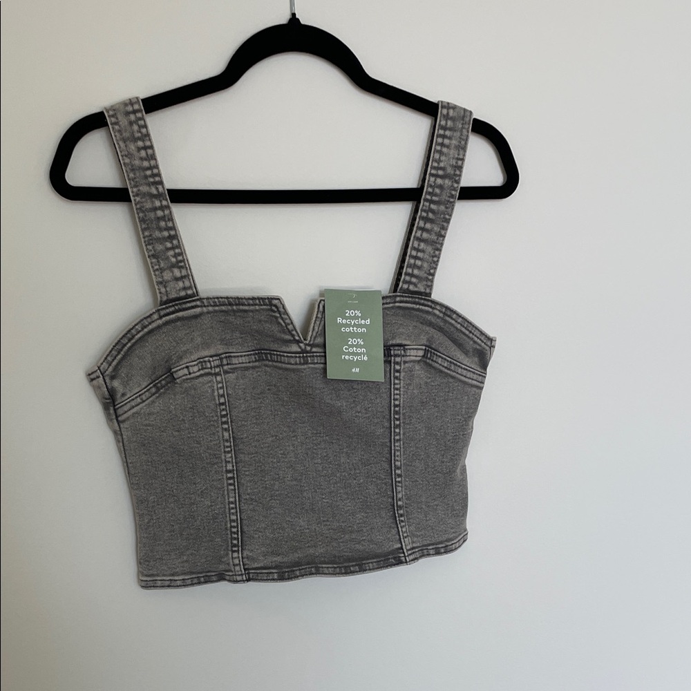 H&M Gray Denim Top